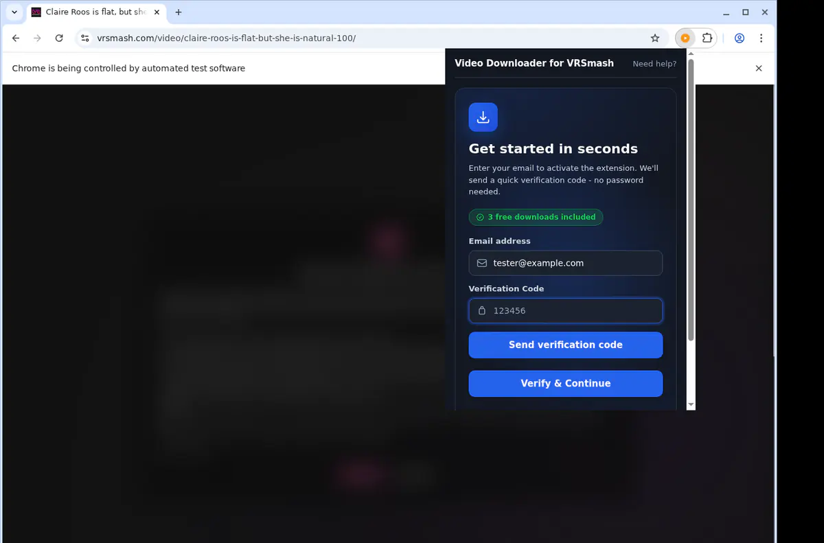 Vrsmash Video Downloader browser extension screenshot 4